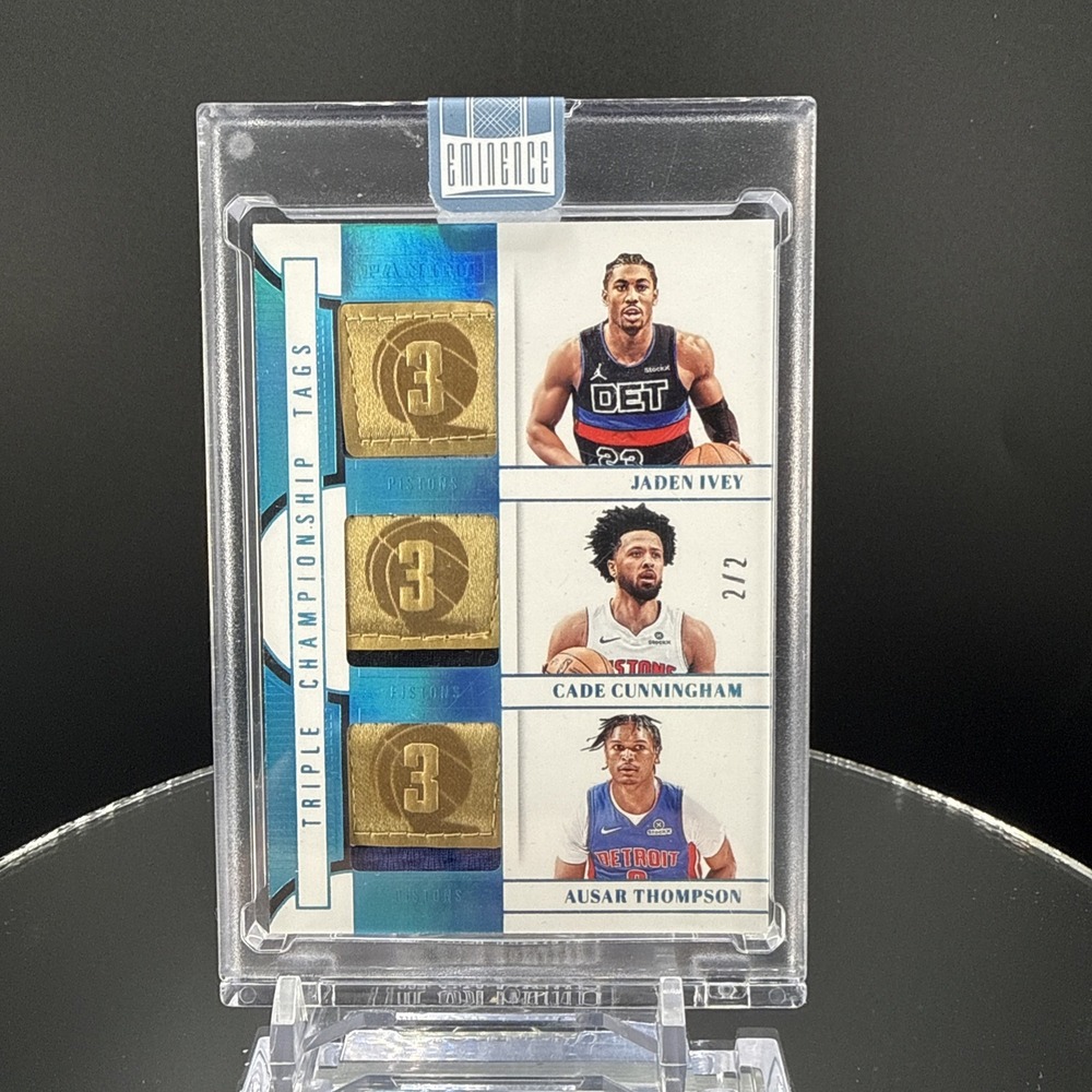 Jaden Ivey Cade Cunningham Ausar Thompson Panini Triple Championship Tags 2/2